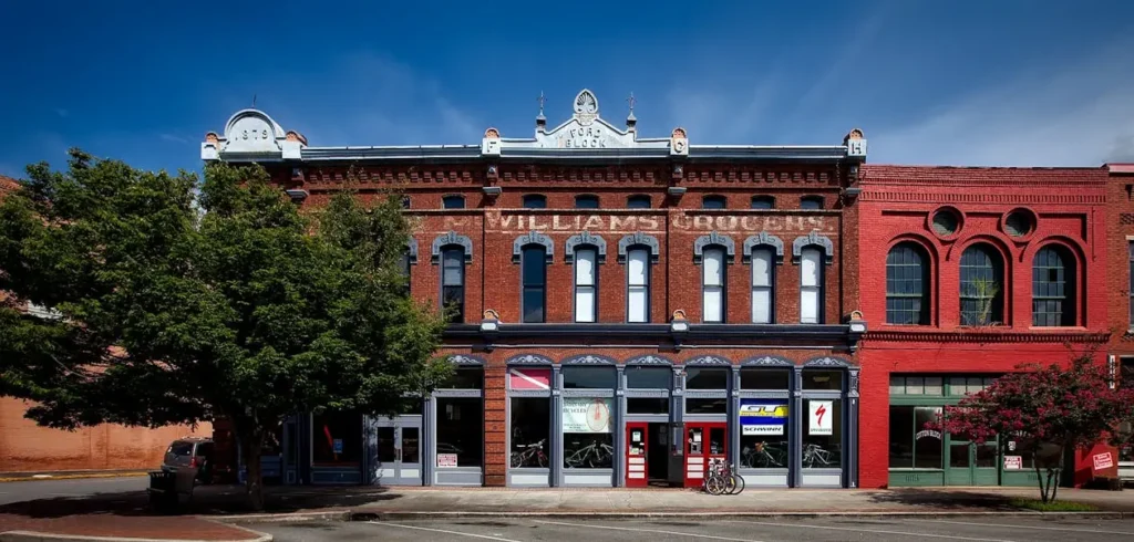 Downtown area storefront