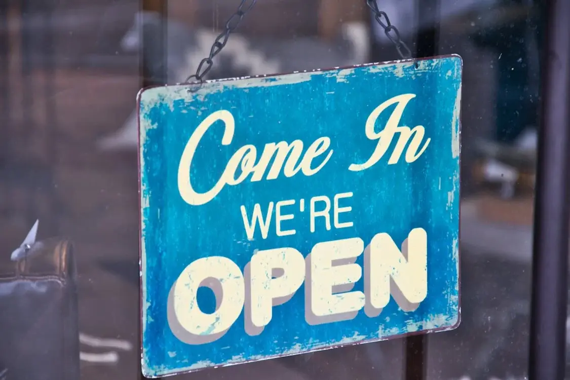 Open sign for a commercial business