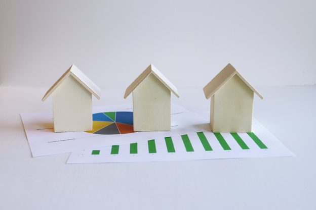 Model houses on paper